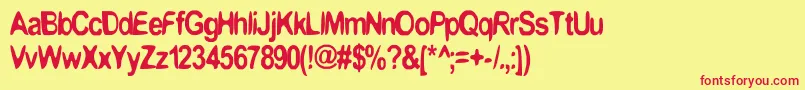 BoomerangMonkey Font – Red Fonts on Yellow Background