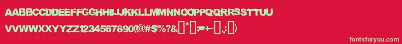 Truckdriver Font – Green Fonts on Red Background