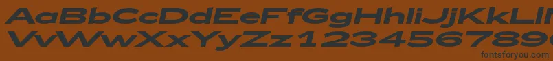 フォントZeppelin52BoldItalic – 黒い文字が茶色の背景にあります