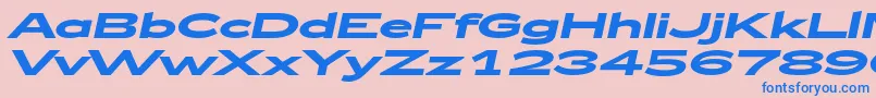 Czcionka Zeppelin52BoldItalic – niebieskie czcionki na różowym tle