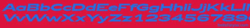 Zeppelin52BoldItalic Font – Blue Fonts on Red Background