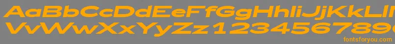 Шрифт Zeppelin52BoldItalic – оранжевые шрифты на сером фоне