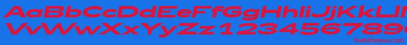 Шрифт Zeppelin52BoldItalic – красные шрифты на синем фоне