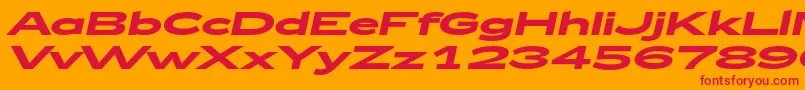 Zeppelin52BoldItalic Font – Red Fonts on Orange Background