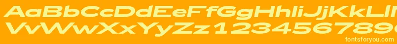 Czcionka Zeppelin52BoldItalic – żółte czcionki na pomarańczowym tle