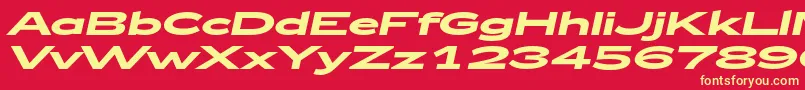 Zeppelin52BoldItalic Font – Yellow Fonts on Red Background