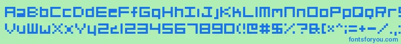 Org01 Font – Blue Fonts on Green Background