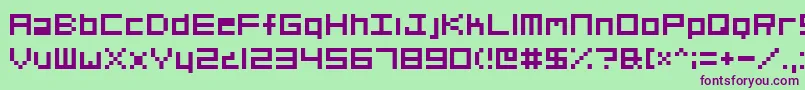 Org01 Font – Purple Fonts on Green Background