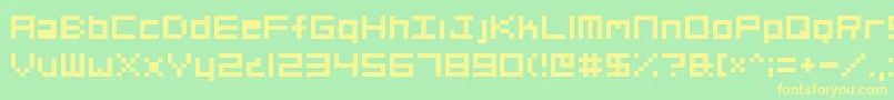 Org01 Font – Yellow Fonts on Green Background