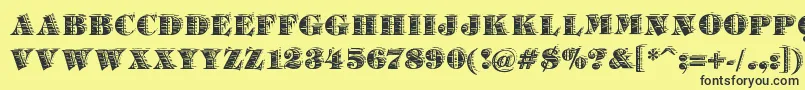 BarrelhouseAllCaps Font – Black Fonts on Yellow Background