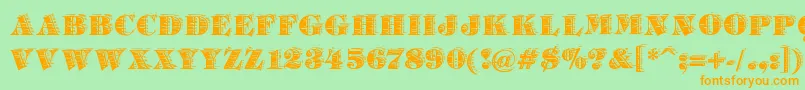 BarrelhouseAllCaps Font – Orange Fonts on Green Background