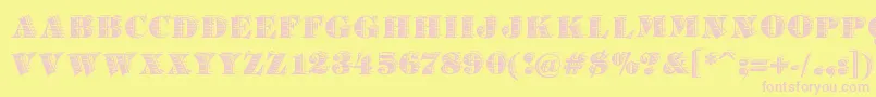 BarrelhouseAllCaps Font – Pink Fonts on Yellow Background