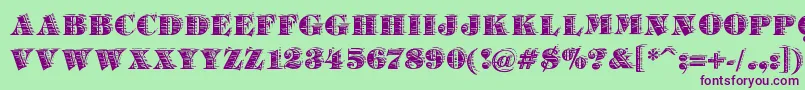 BarrelhouseAllCaps Font – Purple Fonts on Green Background