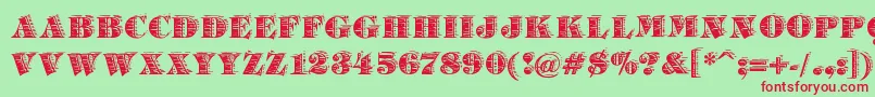 BarrelhouseAllCaps Font – Red Fonts on Green Background