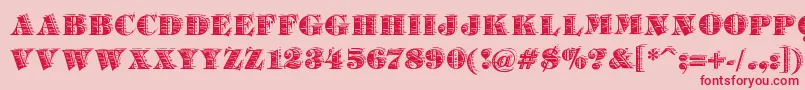 BarrelhouseAllCaps Font – Red Fonts on Pink Background