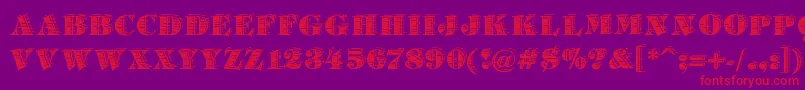 BarrelhouseAllCaps Font – Red Fonts on Purple Background