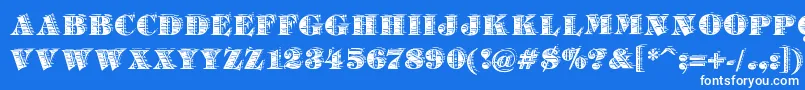 BarrelhouseAllCaps Font – White Fonts on Blue Background