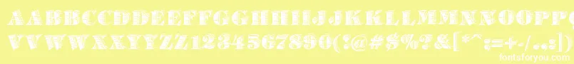 BarrelhouseAllCaps Font – White Fonts on Yellow Background