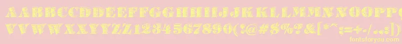 BarrelhouseAllCaps-Schriftart – Gelbe Schriften auf rosa Hintergrund