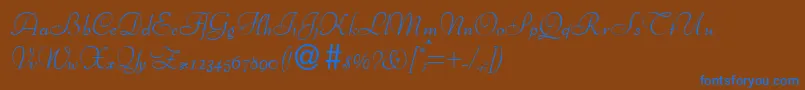 フォントBertscriptdbNormal – 茶色の背景に青い文字