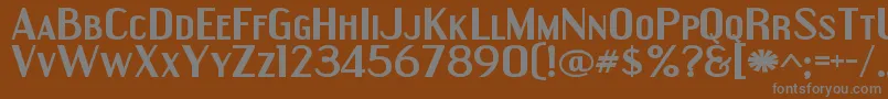 EngebrechtreexpBold-fontti – harmaat kirjasimet ruskealla taustalla