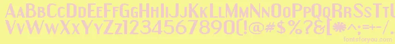 EngebrechtreexpBold-fontti – vaaleanpunaiset fontit keltaisella taustalla
