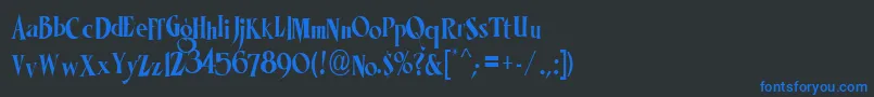 LhfMisterKookyCond Font – Blue Fonts on Black Background