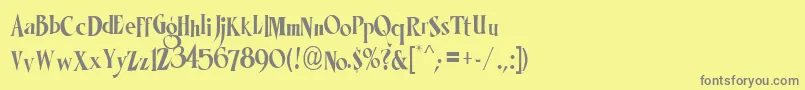 フォントLhfMisterKookyCond – 黄色の背景に灰色の文字