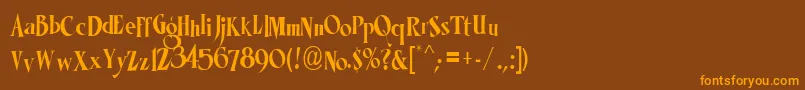 LhfMisterKookyCond Font – Orange Fonts on Brown Background