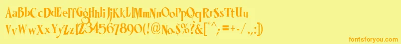 LhfMisterKookyCond Font – Orange Fonts on Yellow Background