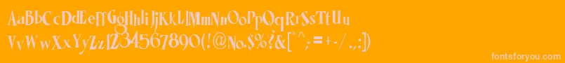 LhfMisterKookyCond Font – Pink Fonts on Orange Background