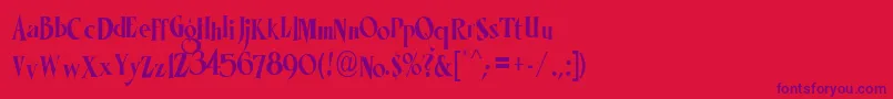 LhfMisterKookyCond Font – Purple Fonts on Red Background