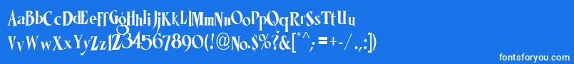 LhfMisterKookyCond Font – White Fonts on Blue Background