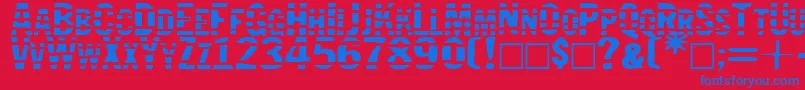 Jailbird Font – Blue Fonts on Red Background