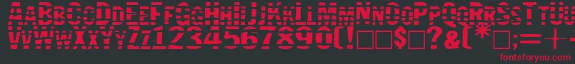 Jailbird-Schriftart – Rote Schriften auf schwarzem Hintergrund