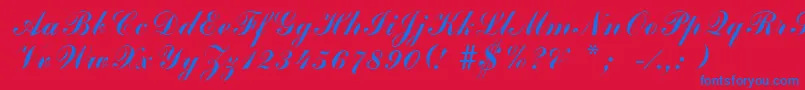 ArenskiLengyarItalic Font – Blue Fonts on Red Background