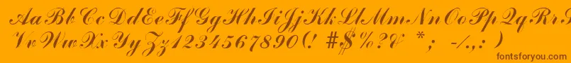 ArenskiLengyarItalic Font – Brown Fonts on Orange Background