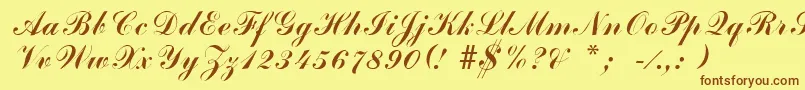 ArenskiLengyarItalic Font – Brown Fonts on Yellow Background