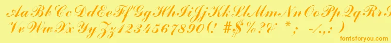 ArenskiLengyarItalic Font – Orange Fonts on Yellow Background
