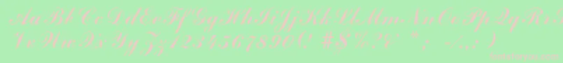 ArenskiLengyarItalic Font – Pink Fonts on Green Background