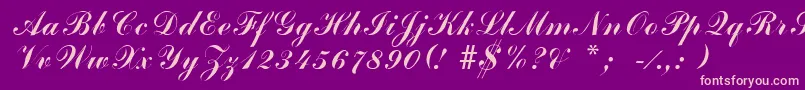 fuente ArenskiLengyarItalic – Fuentes Rosadas Sobre Fondo Morado