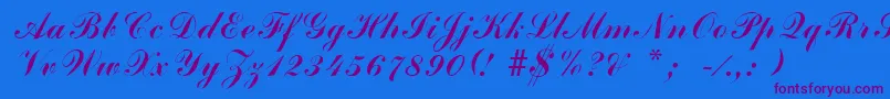 ArenskiLengyarItalic Font – Purple Fonts on Blue Background