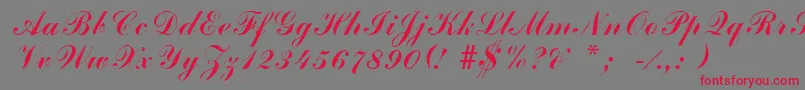 ArenskiLengyarItalic Font – Red Fonts on Gray Background