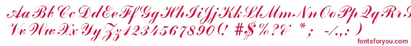 ArenskiLengyarItalic-Schriftart – Rote Schriften auf weißem Hintergrund