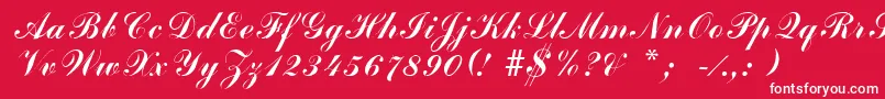 ArenskiLengyarItalic Font – White Fonts on Red Background