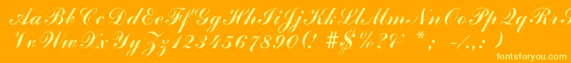 ArenskiLengyarItalic Font – Yellow Fonts on Orange Background
