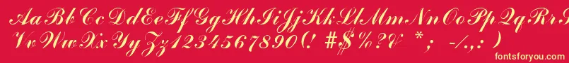 ArenskiLengyarItalic Font – Yellow Fonts on Red Background