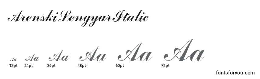 ArenskiLengyarItalic Font Sizes