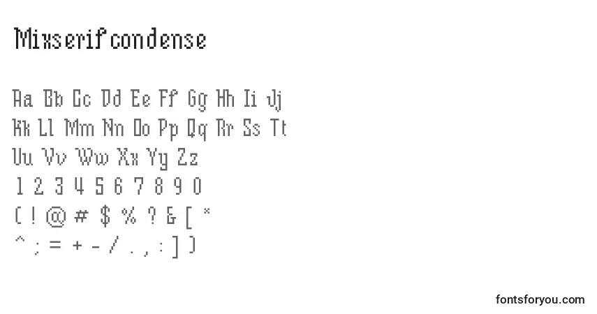Schriftart Mixserifcondense – Alphabet, Zahlen, spezielle Symbole
