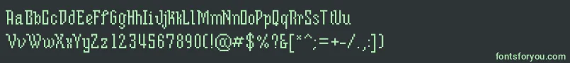 Mixserifcondense-Schriftart – Grüne Schriften auf schwarzem Hintergrund